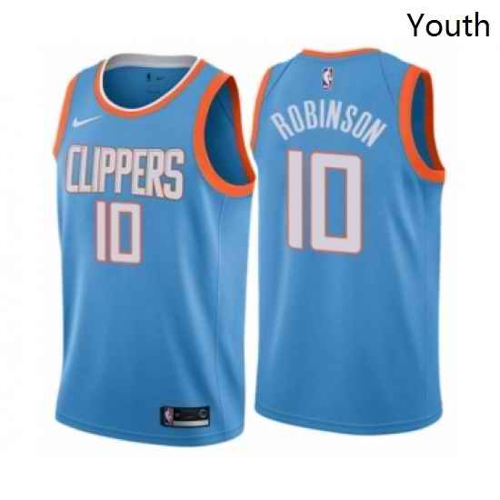 Youth Nike Los Angeles Clippers 10 Jerome Robinson Swingman Blue NBA Jersey City Edition